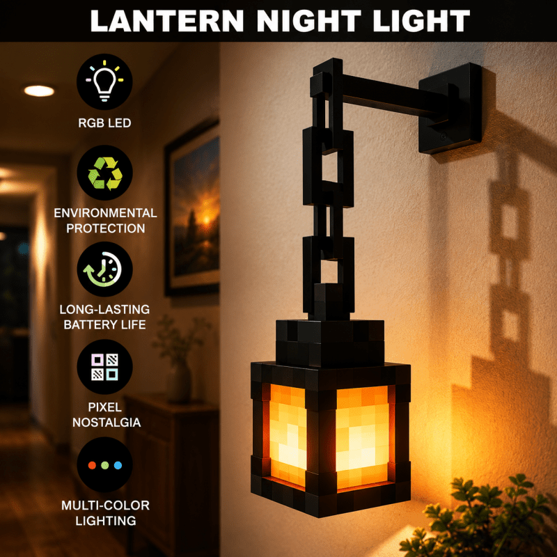 RGB Pixel Lantern Night Light with Remote Control - Homazing