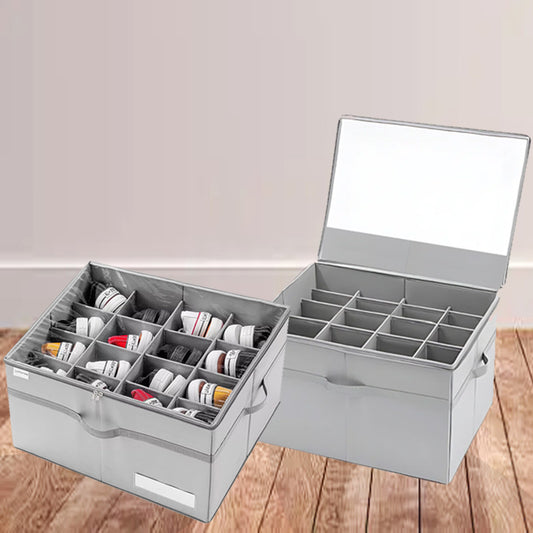 Grey Shoe Organizer For Closet Fits - 16 Pairs