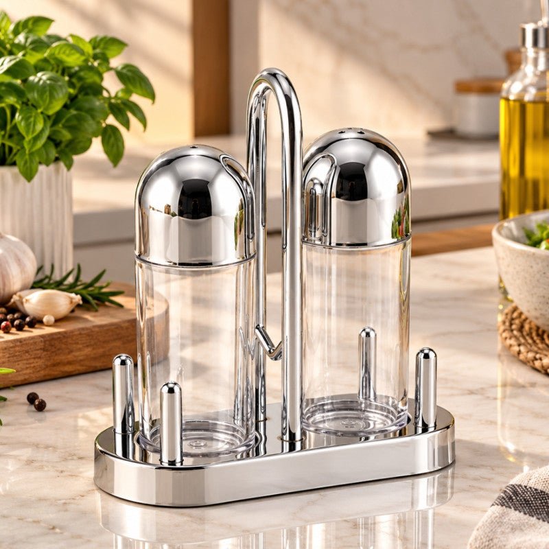 Signature Salt & Pepper Shaker Set with Stand - Homazing