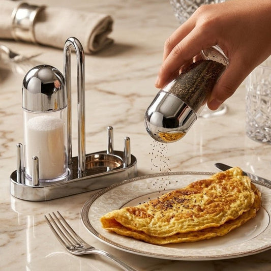 Signature Salt & Pepper Shaker Set with Stand - Homazing