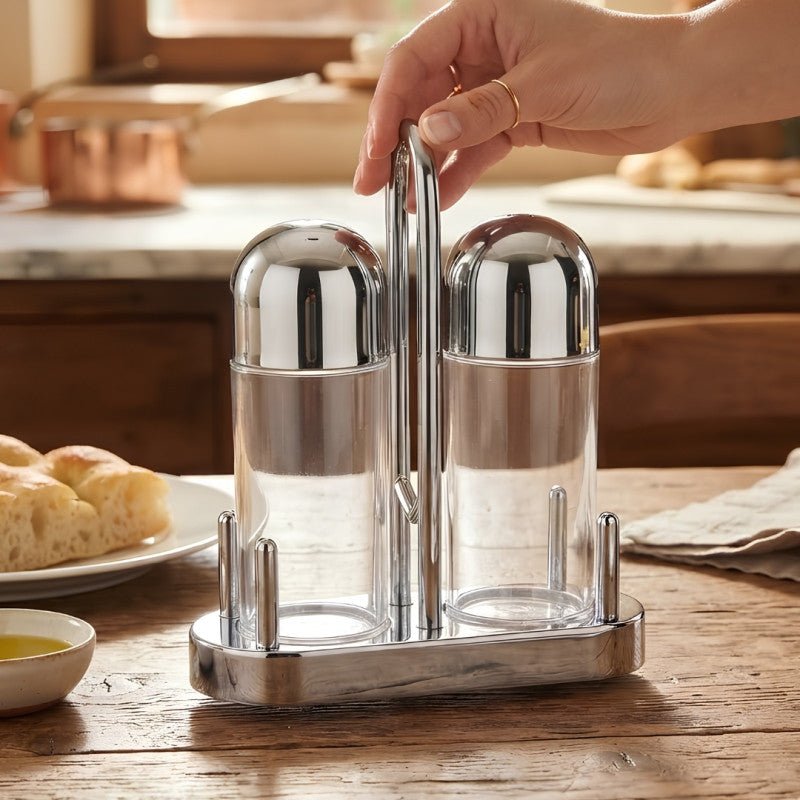 Signature Salt & Pepper Shaker Set with Stand - Homazing