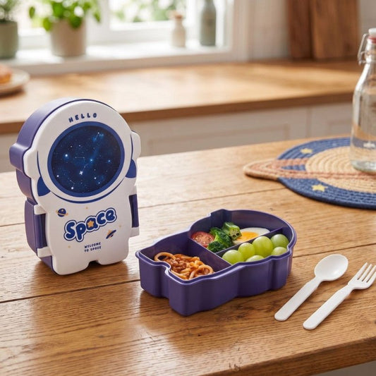 Space Theme Lunch Box with 3 Compartments - Homazing