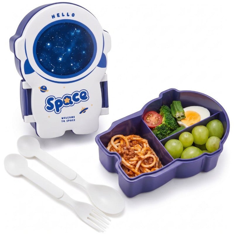 Space Theme Lunch Box with 3 Compartments - Homazing