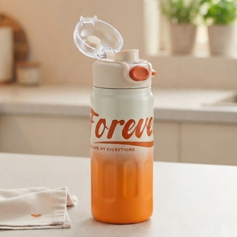 Stainless Steel 580ML Insulated Water Bottle with Lockable Flip Cap - Homazing