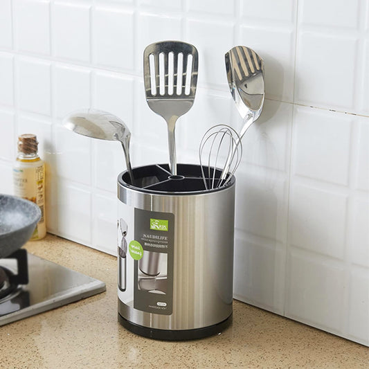 Rotating Kitchen Utensil Holder Stainless Steel