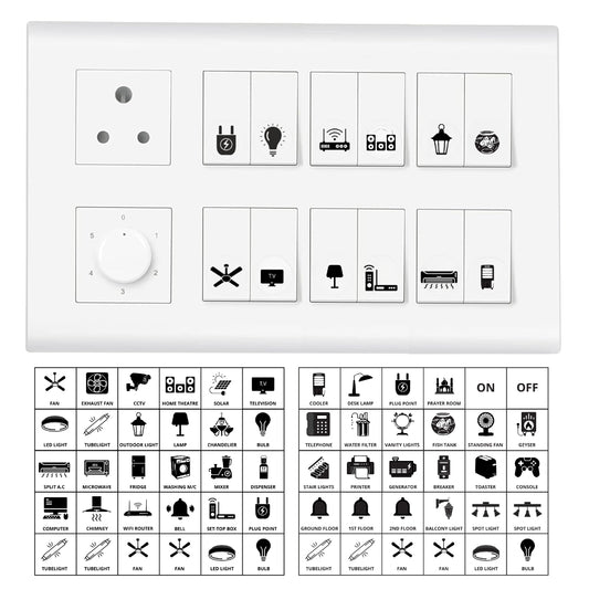 Transparent Switch Board Stickers 300 Pcs