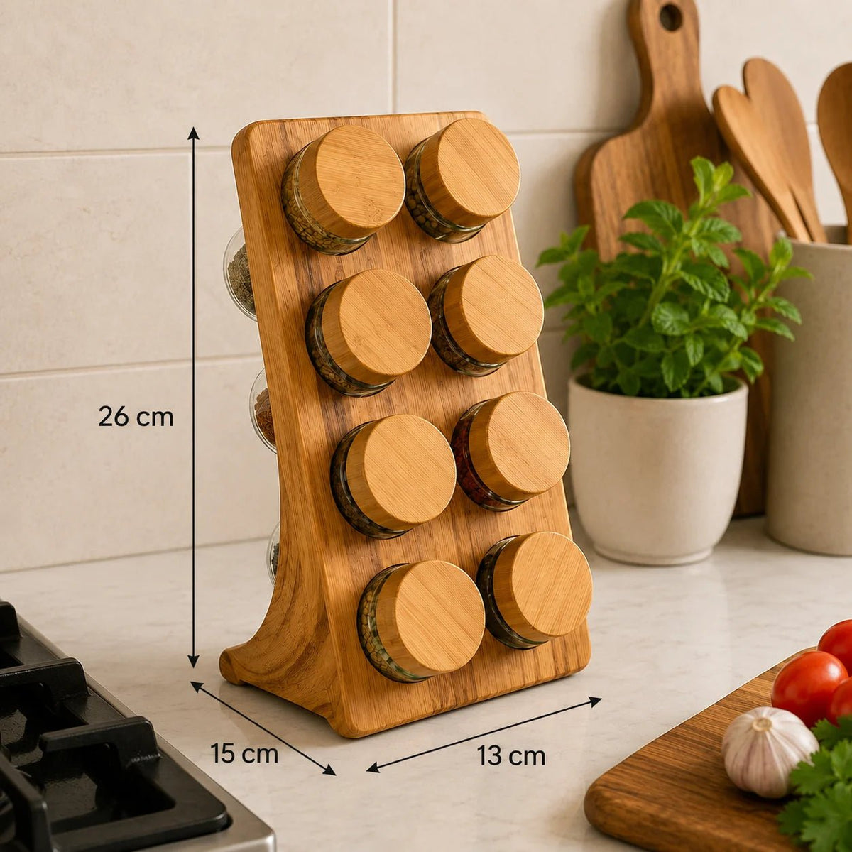 Wooden Spice Storage Rack - Homazing